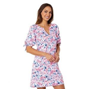 NEW Lilly Pulitzer Easley Short Sleeve Dress Resort White Party Like a Lobster